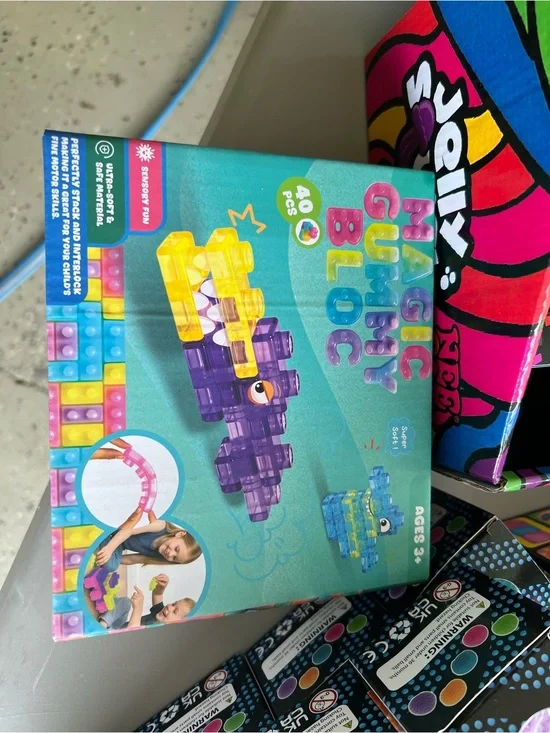Magic Gummy Block Kids Building Toy - Purple & Yellow
