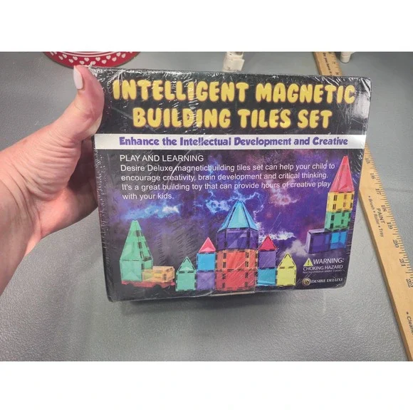 Desire Deluxe Intelligent Magnetic Building Tiles Set 56 Piece STEM Toy New