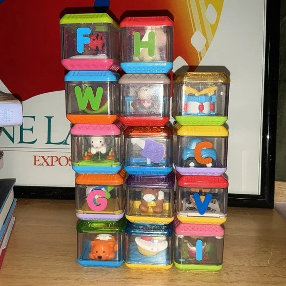 Lot of 14 Peek A Blocks‎ Fisher Price Sensory Toys Baby Toddler Early Learning