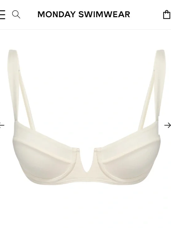 Monday Swimwear Clovelly Bikini Top Ivory Size S
