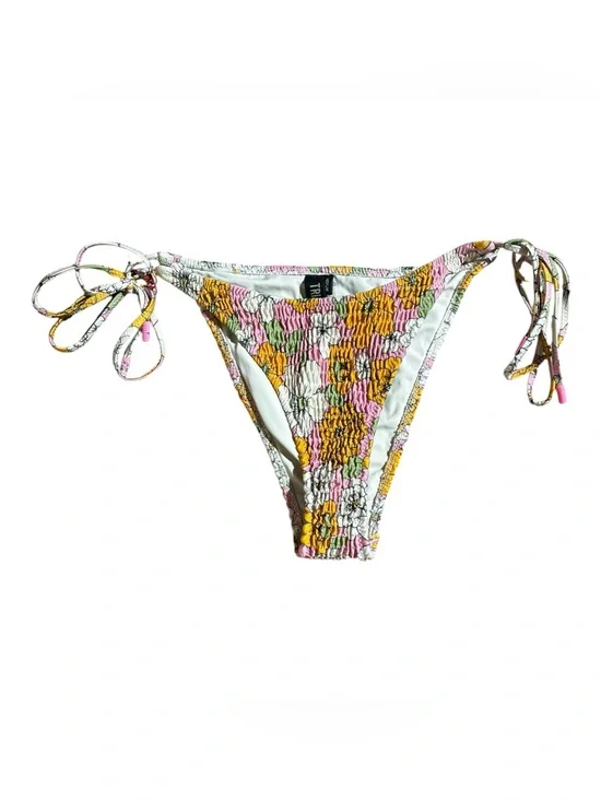 Triangl Swimwear Nude Retro Textured Bikini Bottom Floral