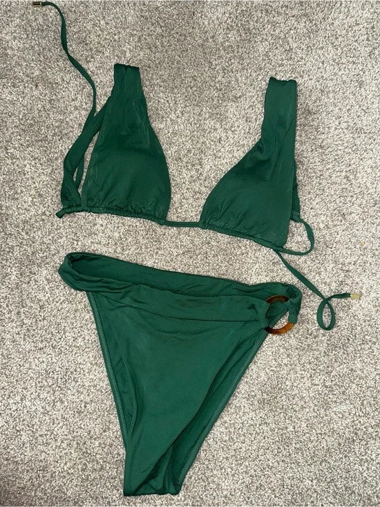 Monday Swimwear Emerald Green Triangle Bikini Set