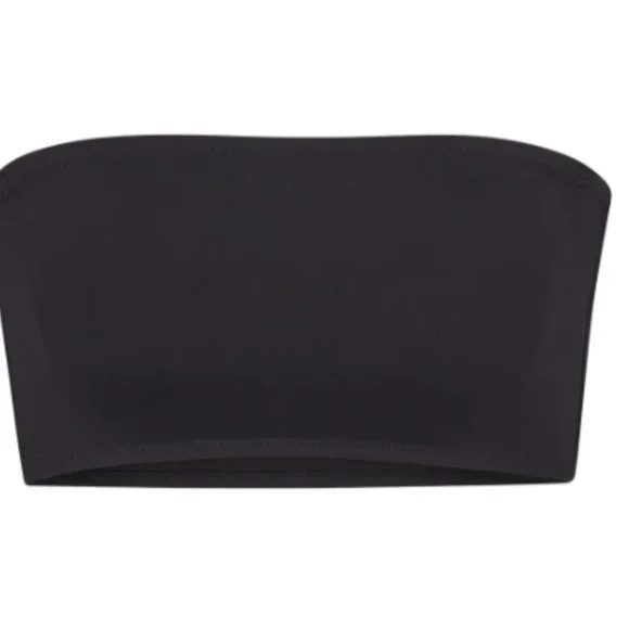 SKIMS Black Strapless Bandeau Bikini Top