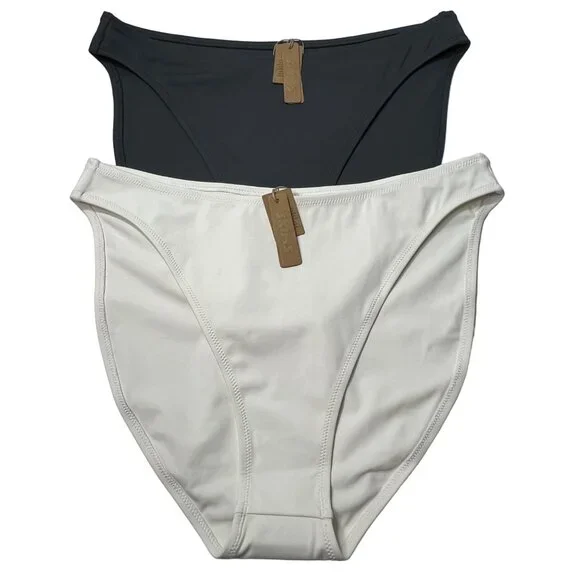 SKIMS‎ Shaping Swim Dipped Bikini Bottom Lot of 2 Marble Gunmetal 2X