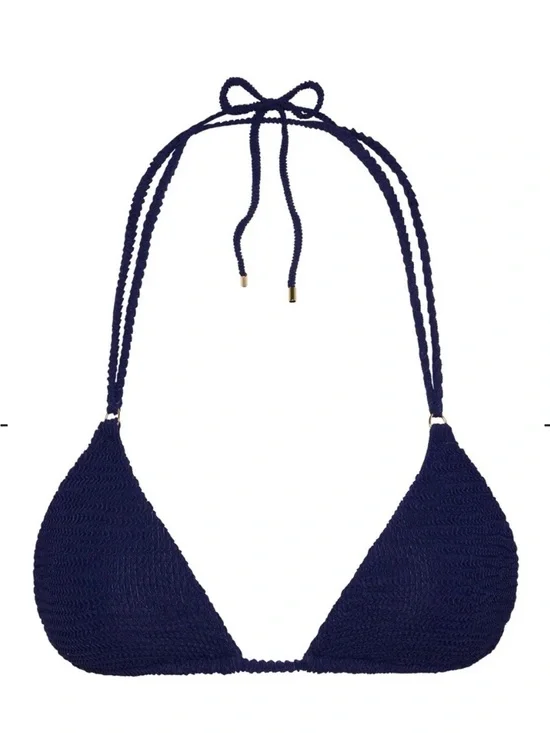 MONDAY Swimwear Hanalei Bikini Top in Midnight Crinkle NWT