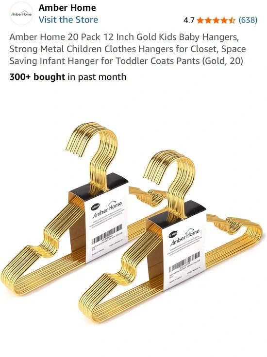 140 Little kids 12 in Gold Metal Clothing Hanger