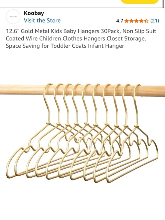 125 hangers Gold Metal little  Kids 12.5in Hangers