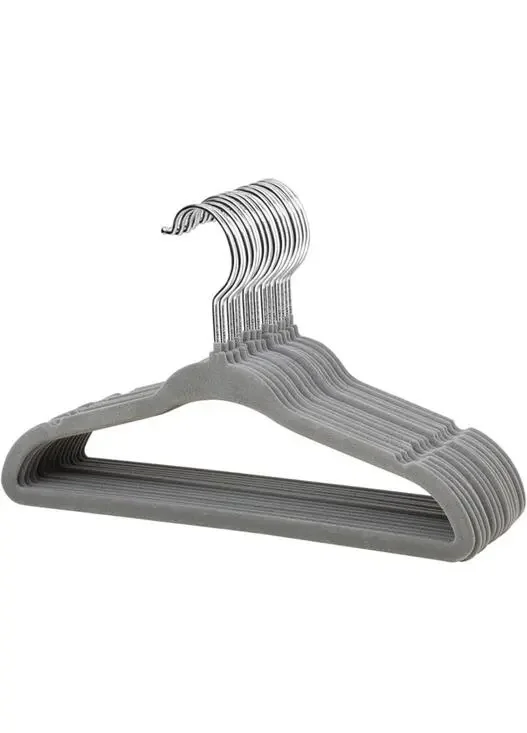 15 Pack Velvet Clothing Hangers, Grey, Non-Slip,Space Saving, Baby