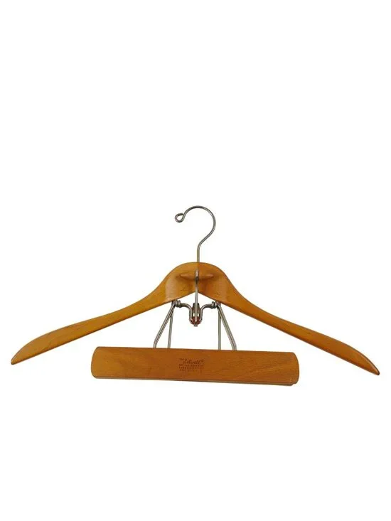 Setwell Wooden Suit Hanger Pants Trouser Clamp USA Vintage 18 in Heavy Duty