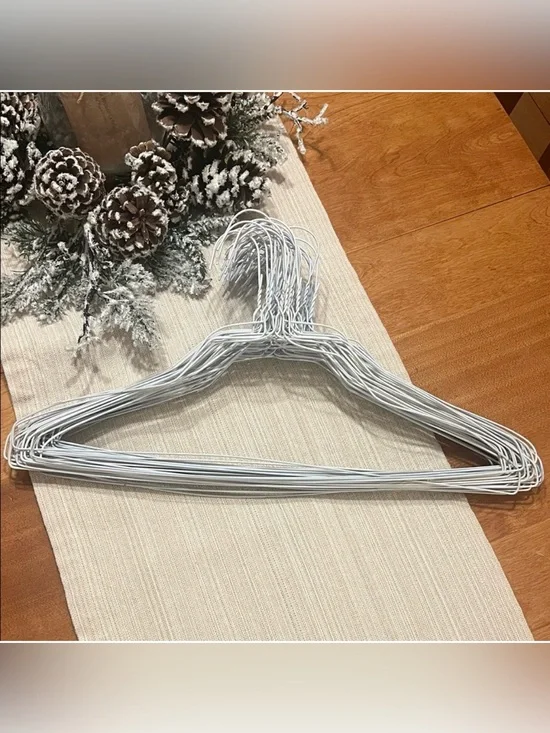 White Wire Clothing Hangers - Set of 50