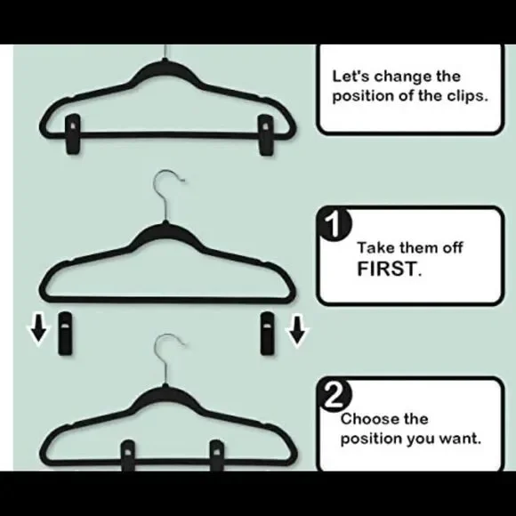 20 piece X2 velvet hanger clips.