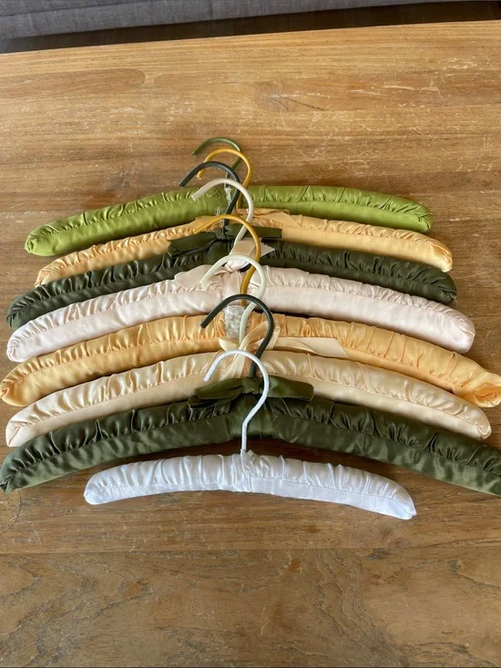 Vintage padded satin boudoir hangers.