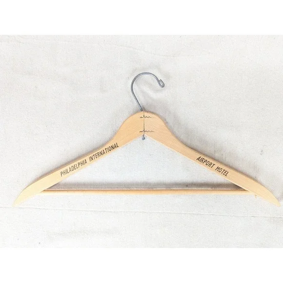 Philadelphia International Airport Motel Wooden Clothes Hanger Vintage Hotel ...