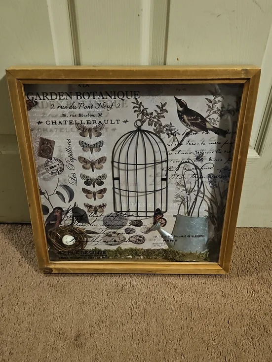 Botanical Bird Cage Wall Art Decor
