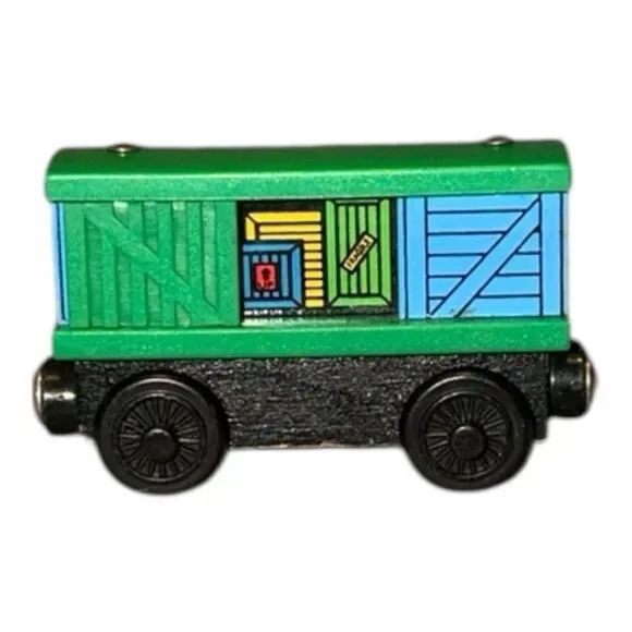 Thomas the Train Wooden Railway Friends Green Box Car 2002 Vintage Sliding Doors