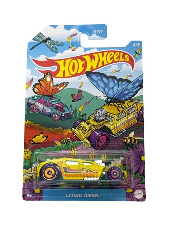 2025 Hot Wheels Lethal Diesel Easter Spring Series Yellow Art Cars 2/5