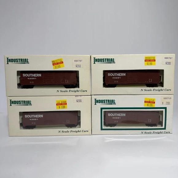 Industrial Rail N Scale Southern #7793 43261 Freight Boxcars Lot of 4 UMD