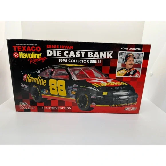 Racing Champions Ernie Irvan 88 Texaco Havoline 1995 1/24 Diecast Bank Box