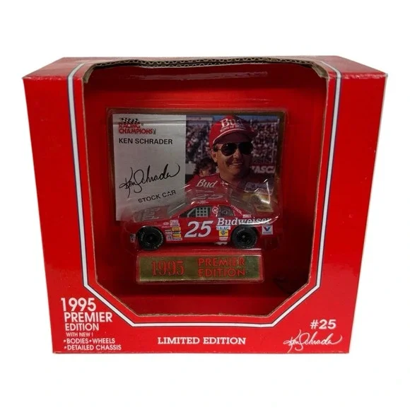Ken Schrader 1995 #25 Budweiser NASCAR Racing Champions 1:64 Diecast Box Fade
