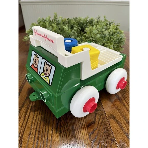 Stack &‎ Dump Truck with 10 Shapes - 1983 Johnson & Johnson Vintage Plastic Toy