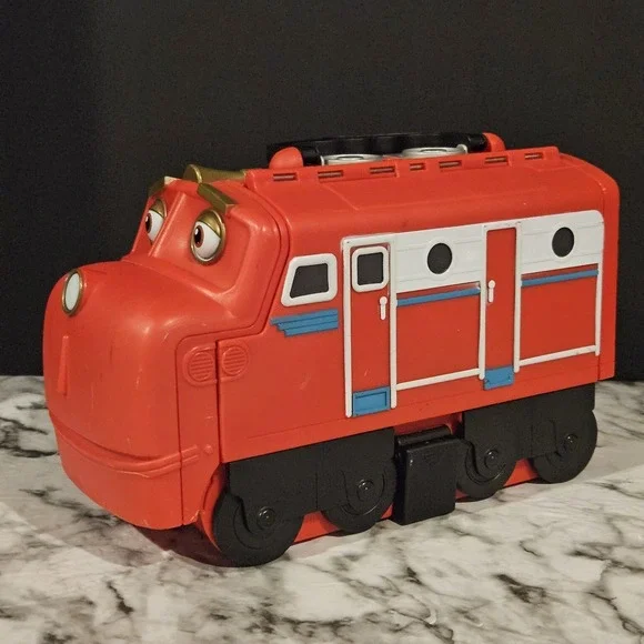 2010 Chuggington Train Carry Case Storage Carrier w/ 5‎ Diecast Trains Lot