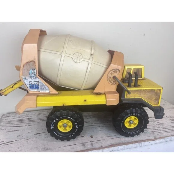 Vintage 1980s Tonka Cement Mixer Truck Turbo Diesel XMB-975 Pressed Steel