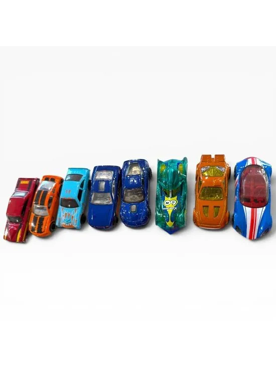Hot Wheels Lot of 8 – Ford Mustang, Custom ’64 Galaxie, Corvette, Sports Cars