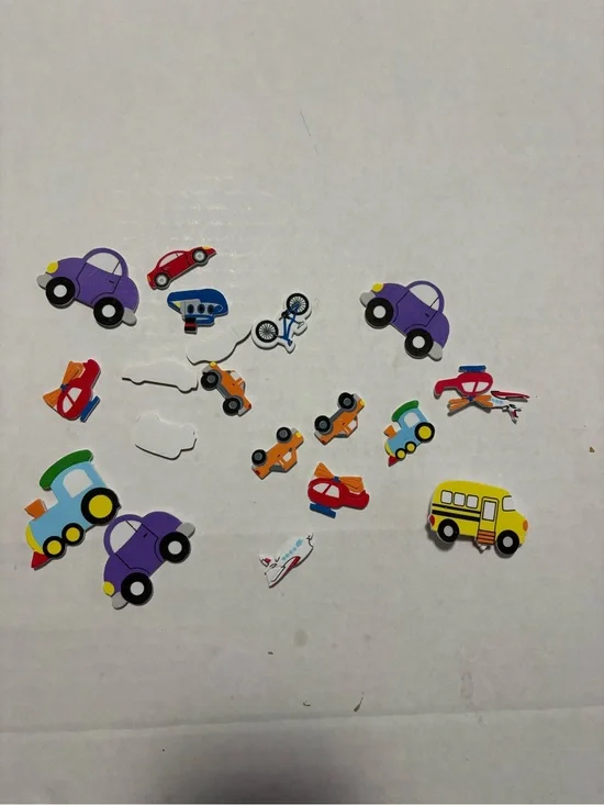 Kids Transportation Sticker Set - Purple, Yellow, Red, Blue