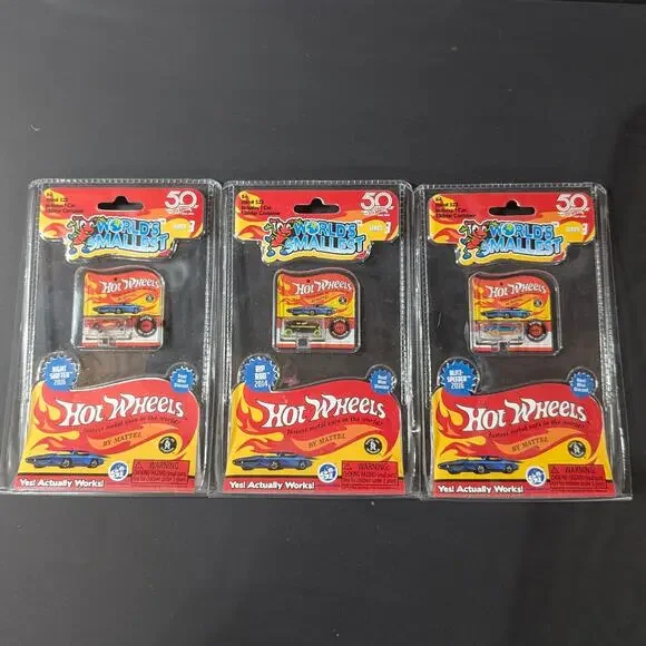 Lot of 3 World's Smallest Hot Wheels 50th Anniversary Sealed Mini Cars