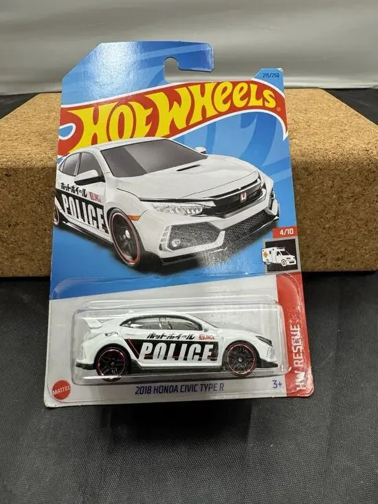 Hot Wheels 2018 Honda Civic Type R White Police HW Rescue #215 JDM Diecast 2023