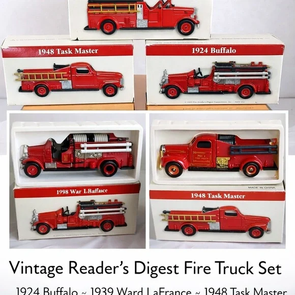 Vintage Reader’s Digest Fire Truck Collection – Lot of 3