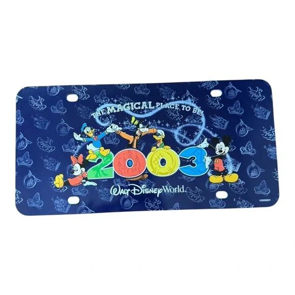 Walt Disney World 2003‎ License Plate Fab 5 Mickey Minnie Goofy Donald Plastic