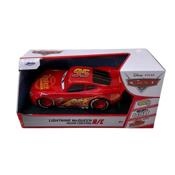 Jada Disney Pixar Cars Lightning McQueen RC Car Red USB‎ Rechargeable Kids Toy