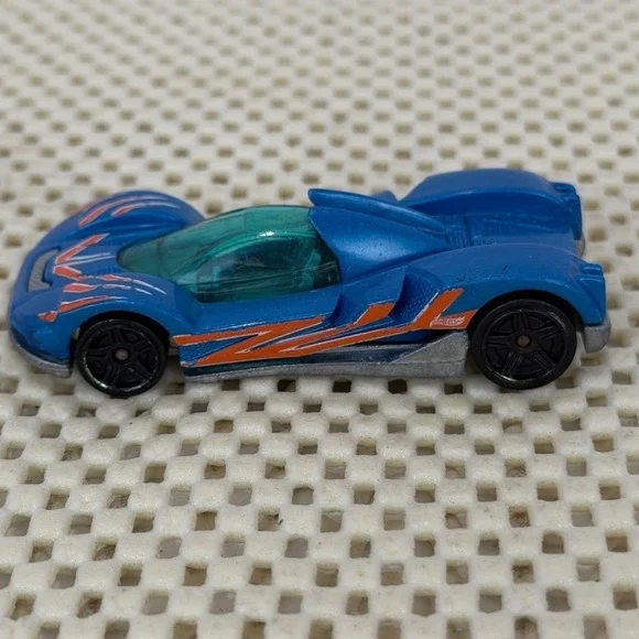 Hot Wheels Teegray Blue 2009 Mattel‎ Diecast Race Car Orange Graphics L28 EUC