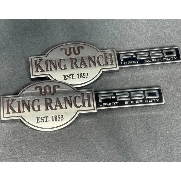 Ford F250 Super Duty Lariat King Ranch Truck Emblems Badges‎ Set of 2