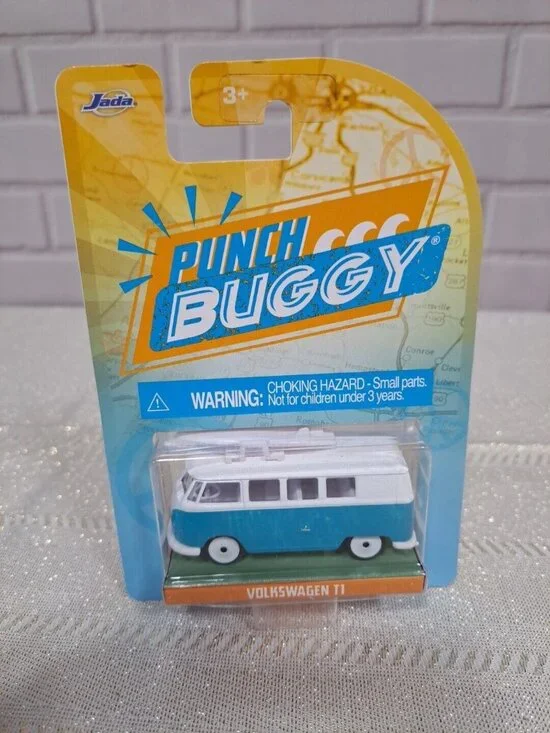 Jada Punch Buggy Slug Bug Volkswagen T1 Microbus‎ Teal & White Diecast Surfboard