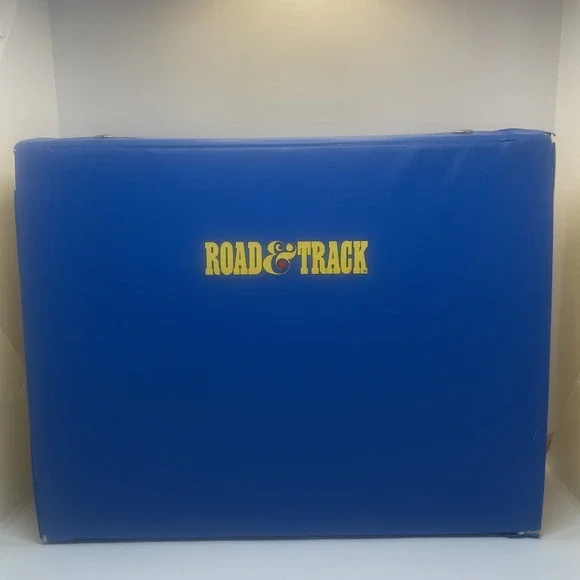Vintage Road & Track Toy Car Carrying Case Garage Playset Storage Blue Yellow
