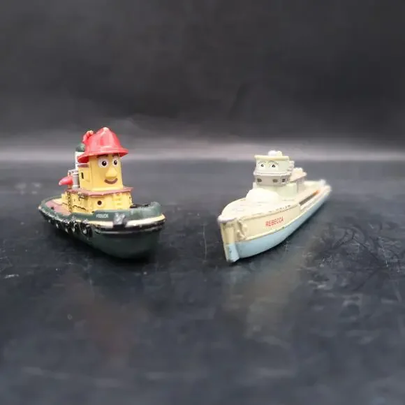 ERTL Theodore Tugboat Die Cast Toy Boats Set of 2 Rebecca & Foduck Vintage 1998