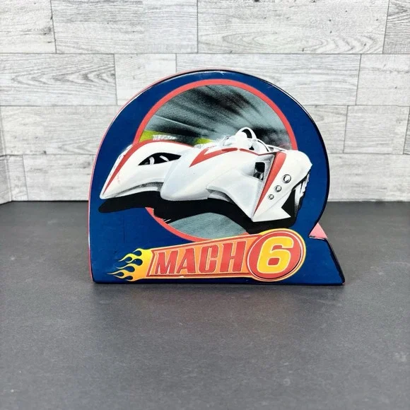 SPEED RACER MOVIE 2008 MACH 6CERAMIC COIN Piggy‎ BANK Red Blue White