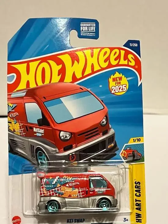 💥2025 Hot Wheels HW Art Cars Kei Swap 1/10 Red Diecast Vehicle 11/250