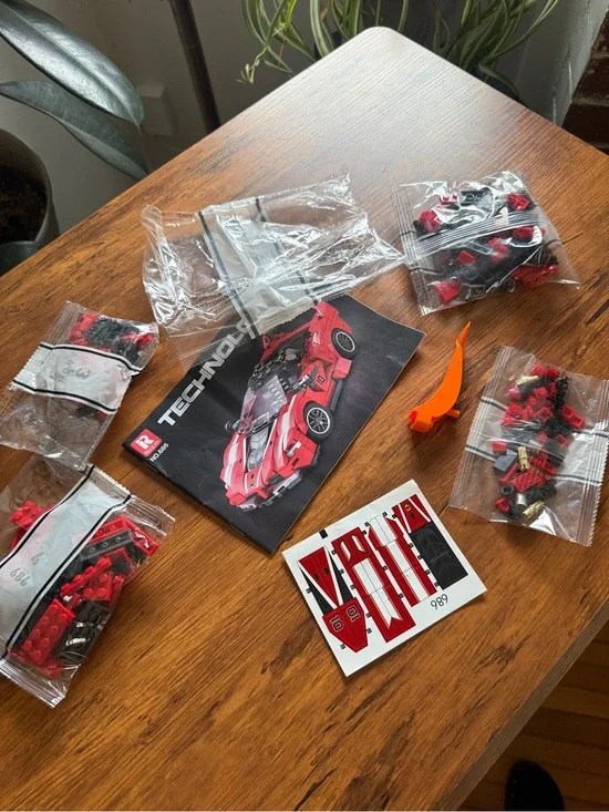 Reobrix NO 686 Technic Race Car Building Set with Stickers
