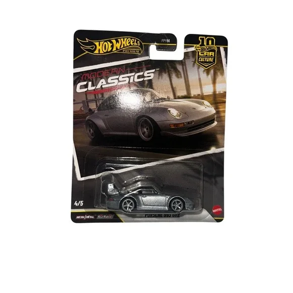Hot Wheels Premium Modern Classics Porsche 993 GT2 Silver Real Riders FPY86