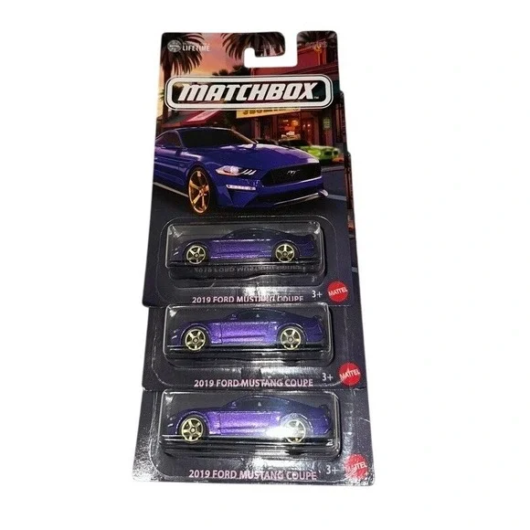 Matchbox 2019 Ford Mustang Coupe Purple Coffee Cruisers 02/05 Lot of 3 Mattel
