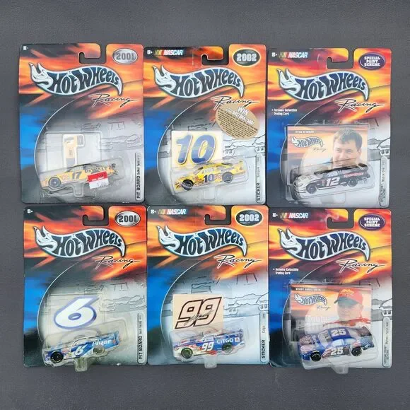 Lot of 6 Miscellaneous NIP Hotwheels Racing Nascar 1:64 Die Cast Cars