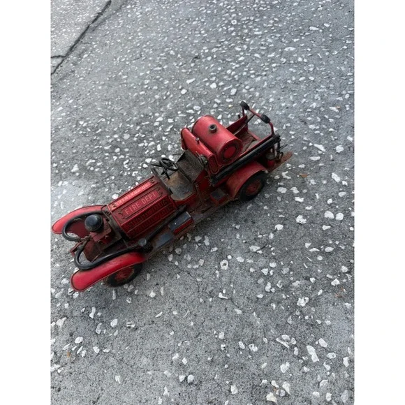 Vintage Metal Fire Truck Model 1926 So Prairie Fire Dept Rustic Pumper Decor