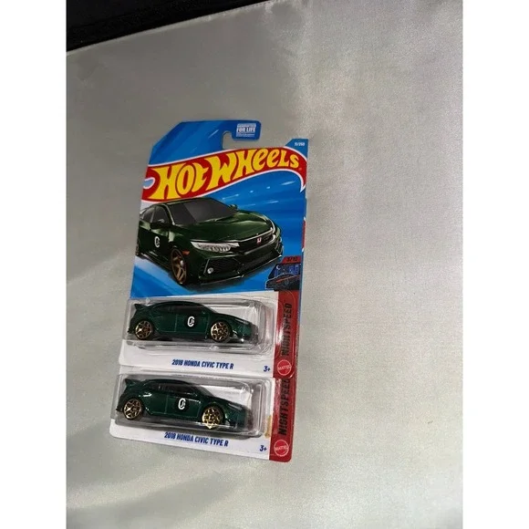 Hot Wheels 2018 Honda Civic Type R Green Nightburnerz 3/10 JDM Diecast Lot of 2