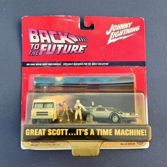 Vintage Johnny Lightning Back to the Future Great Scott Time Machine Diorama