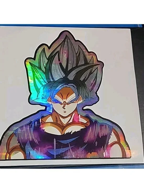 Dragonball Z Ultra Instinct Goku Holographic Car Sticker Decal Peeker V 1