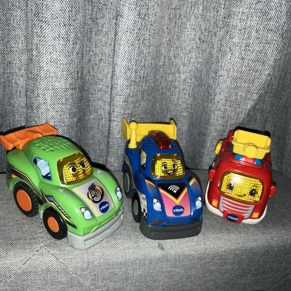 3 Vtech Go Go Smart Wheels Interactive Vehicles Lot Firetruck Racecar Race Car
