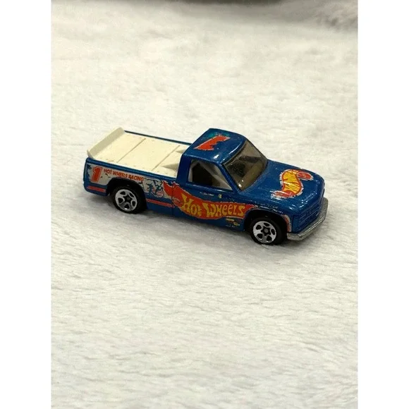 Hot Wheels 1996 Chevy 1500 Blue Racing Pickup Truck‎ Diecast 1/64 Mattel
